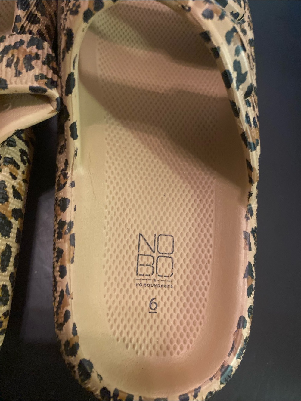 NOBO Kids Leopard Print Double-Strap Slide Sandals - Tan/Black - Picture 3 of 6
